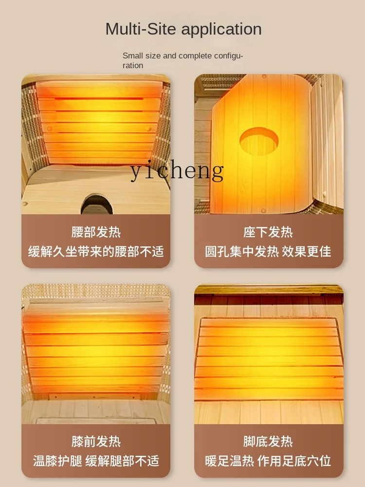 Tqh Half Body Sauna Machine Barrel Energy Foot Bath Cabinet Sauna Room Far Infrared Sweating Sweat Steaming Bath Tank