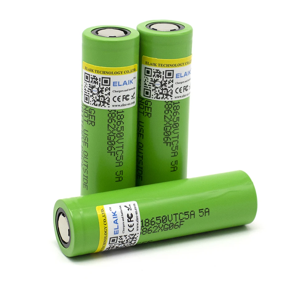 20pcs 18650 Battery 2500mAh 3.7V High Discharge 10C 30A Power Cell（10-15 mohm）VTC5 VTC6 High-current 30 A for Screwdriver