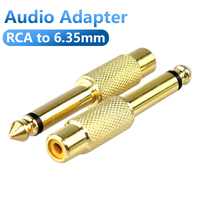 4PCS Golden Audio Adapter 6.35mm 1/4\