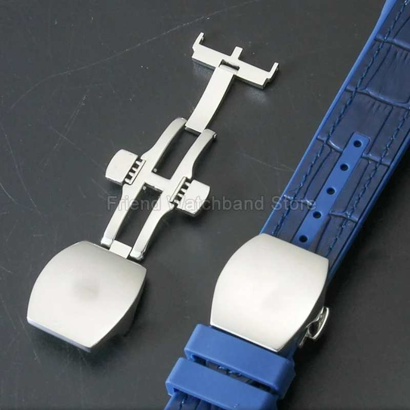 Folding Clasp Stainless Steel 20mm Silver for Franck Muller V45 V41 Watchband High Hardness Wearproof Sturdy Structure Long Term