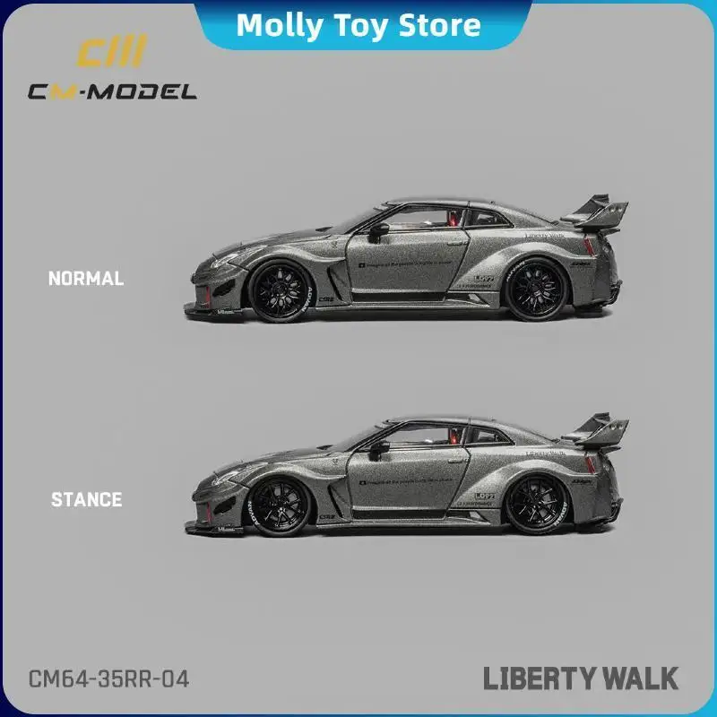 New Cm Model 1/64 Lbwk Nissan Lbwk Gt35rr Gray Alloy Car Model Agermeister For Collection & Display & Gift