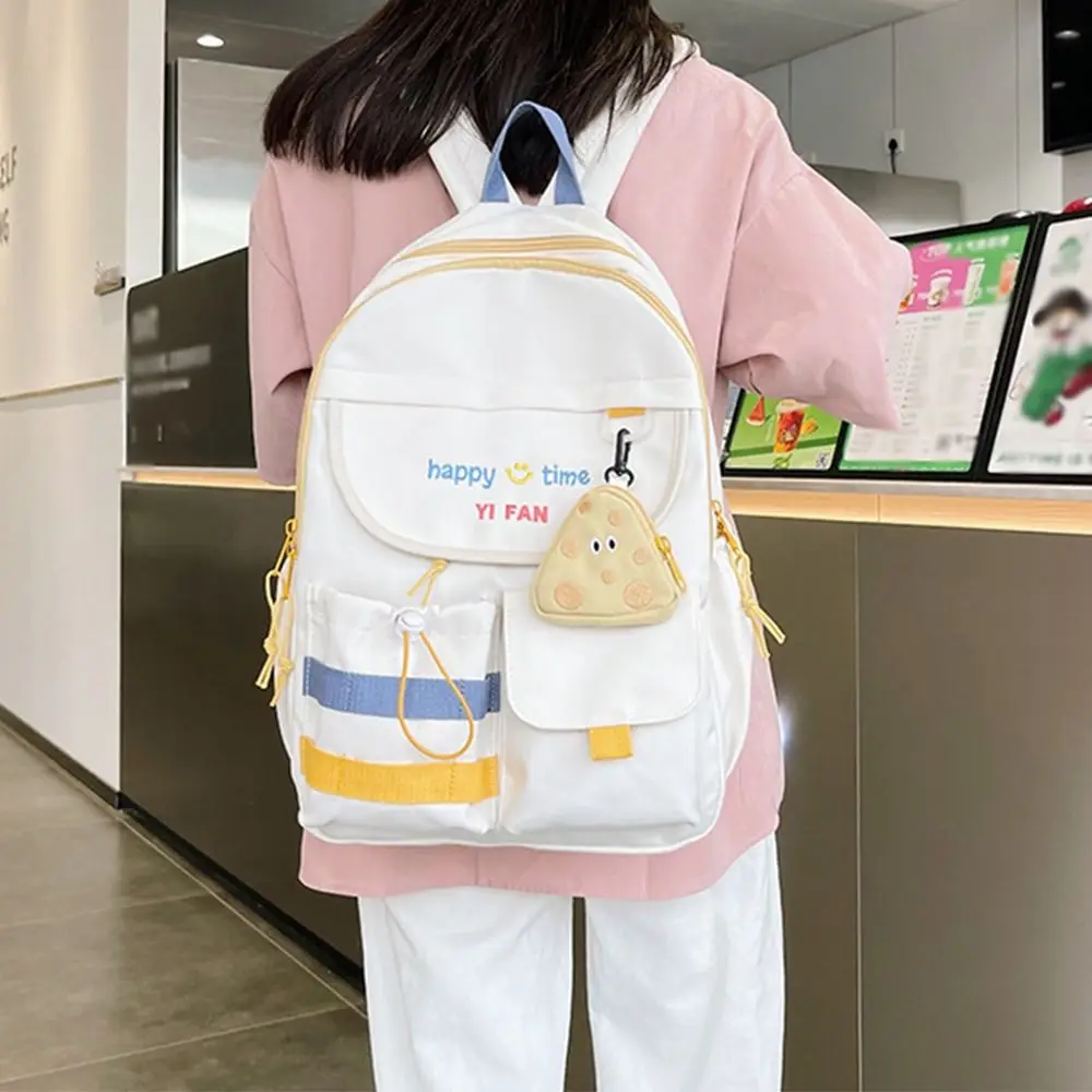 Lindas mochilas universitarias portátiles con bolsa en forma de queso, bolsas escolares de dibujos animados, bolso femenino colorido para niños al aire libre