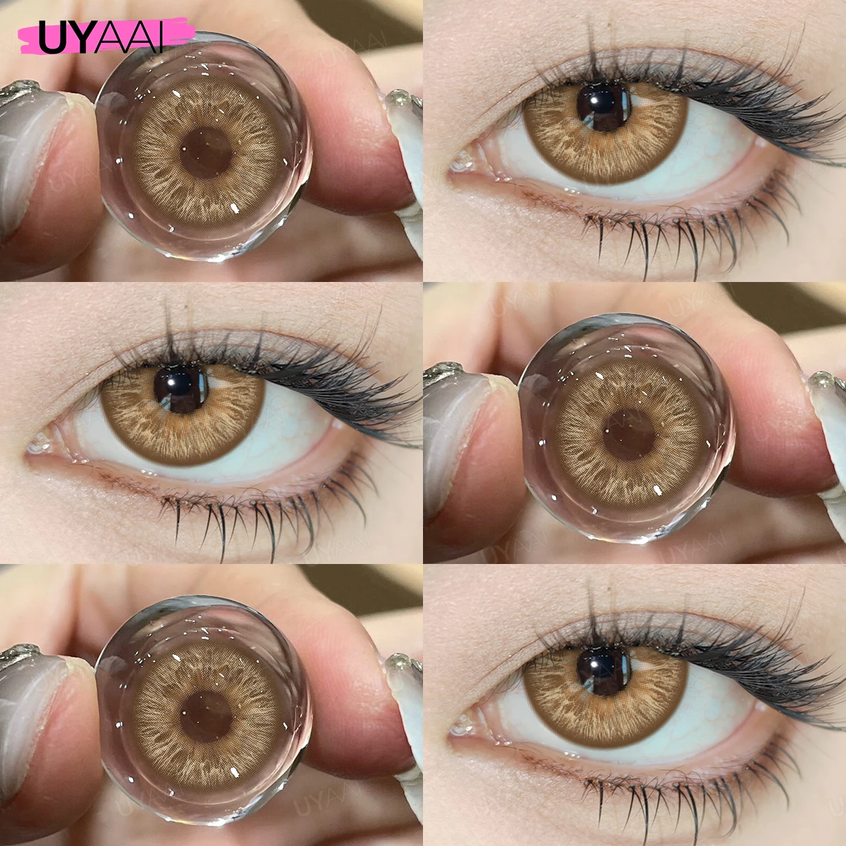 UYAAI [Free Gift] Color Contact Lenses for Eyes Brown Fashion Lenses Blue Color Eye Lenses Discounts Purple Y2K Lenses Colorcon