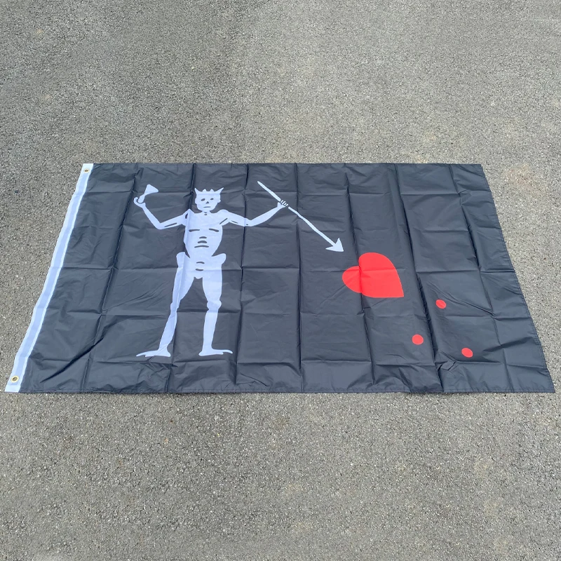 aerxemrbrae  90*150cm Black Beard Blackbeard Edward Teach Pirate Flag hanging polyester banner for decoration