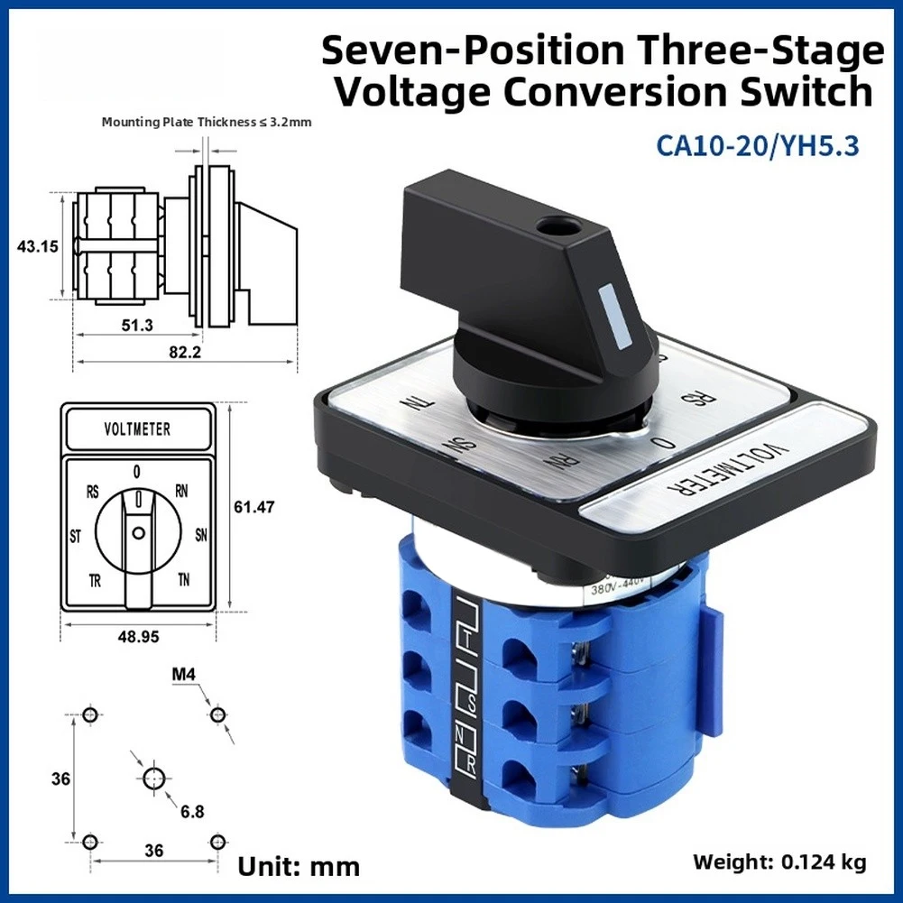20A Changeover Switch Four-level Three-stage Current Conversion / Seven-level Three-stage Voltage Conversion For RVs And Boats
