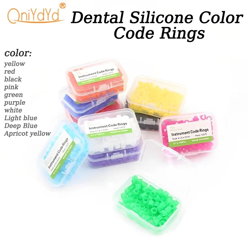 

100 Pcs Dental Silicone Instrument Color Code Rings Small Type Autoclavable Optional Color