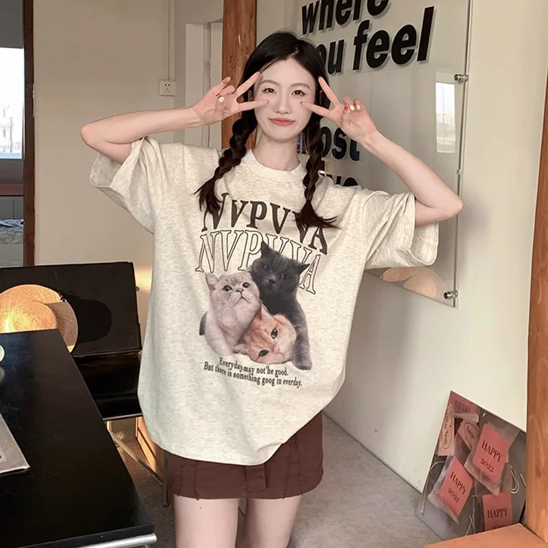 Cartoon graphics Print Cotton Maternity Nursing T Shirts Summer Casual Loose Breastfeeding Tees for Pregnant Women Pregnancy Top