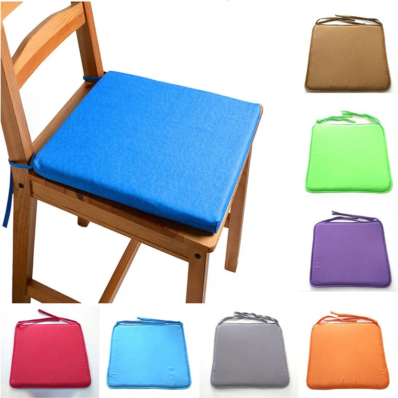 1 Pc 40x40cm Multicolor Cotton Blend Cushions with Anti-skid Strap Removable Home Kitchen Office Chair Seat Pads Cushion