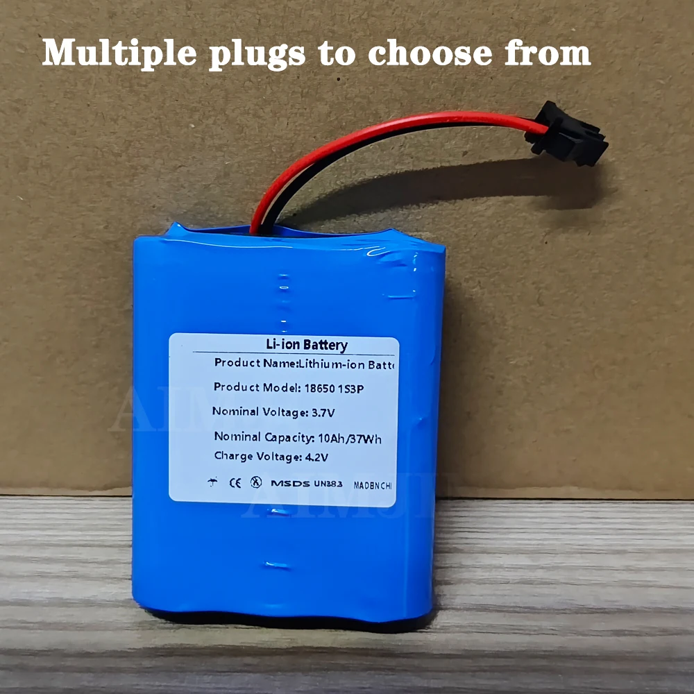 

New 18650 3.7V 10000mAh 1S3P Battery Pack Lithium-ion Toy Beauty Salon Rechargeable Battery Pack SM or XH2.54 Plug