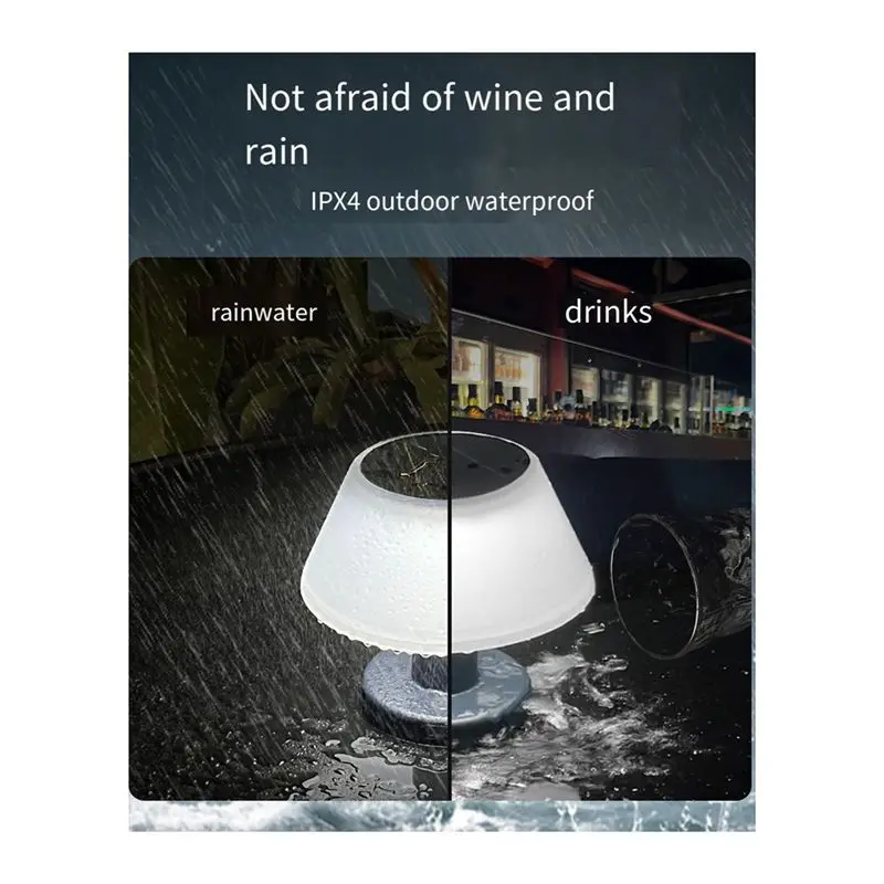 SHGO Outdoor Solar Table Lamp Waterproof Garden Indoor Desk Solar Read Lamp Dimmable Cordless Night Light Easy to Use