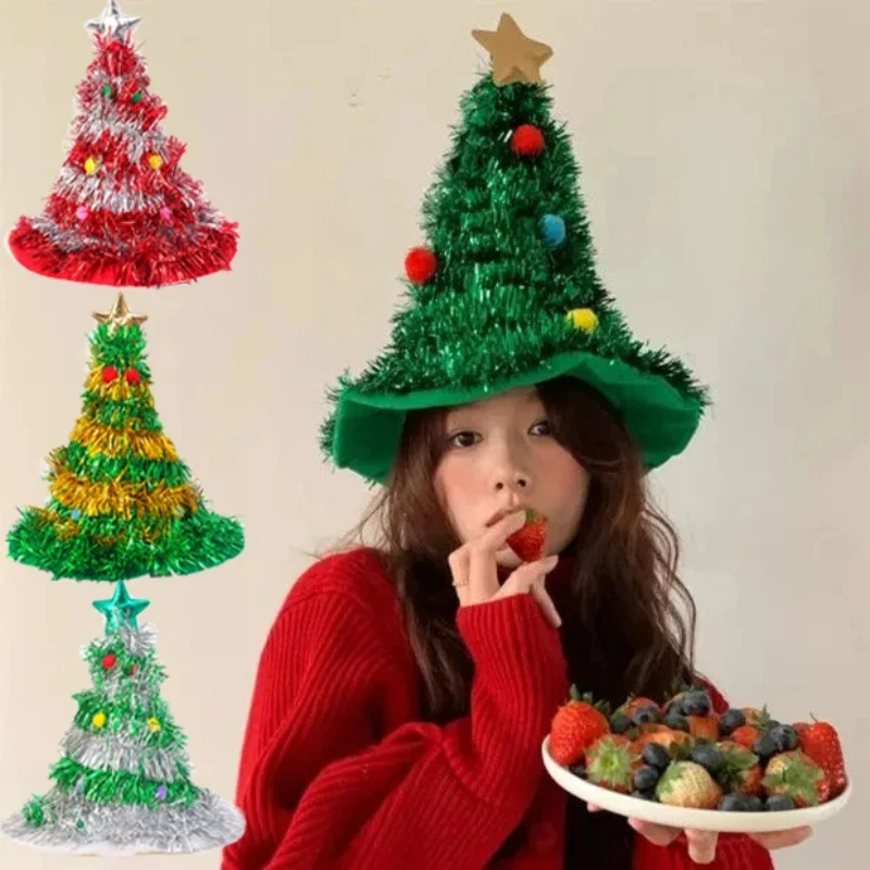 Tree Shaped Christmas Hat New Fashion Simple Caps Festival Decoration Ins Style Headwear Cute Cartoon Children Adult Photo Props