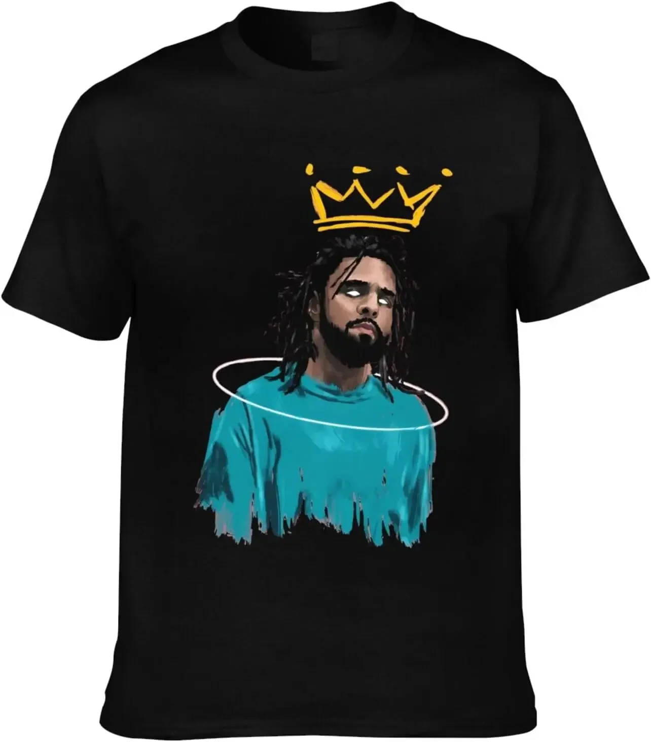 J. Music Cole Shirt Men's Cotton Crew Neck Short Sleeved T-Shirt Tops Fashionable Versatile Black