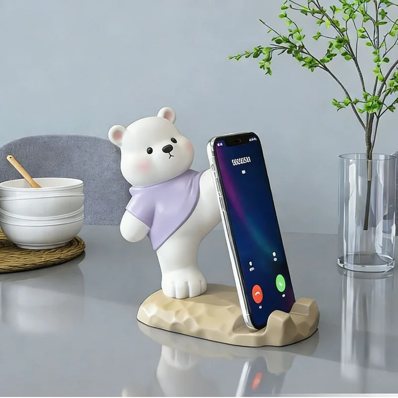 

Милый мультяшный держатель для телефона в виде плюшевого мишки, настольное украшение Капибара, офисный гаджет для просмотра видео, милый подарок на день рождения, декор для дома 2026