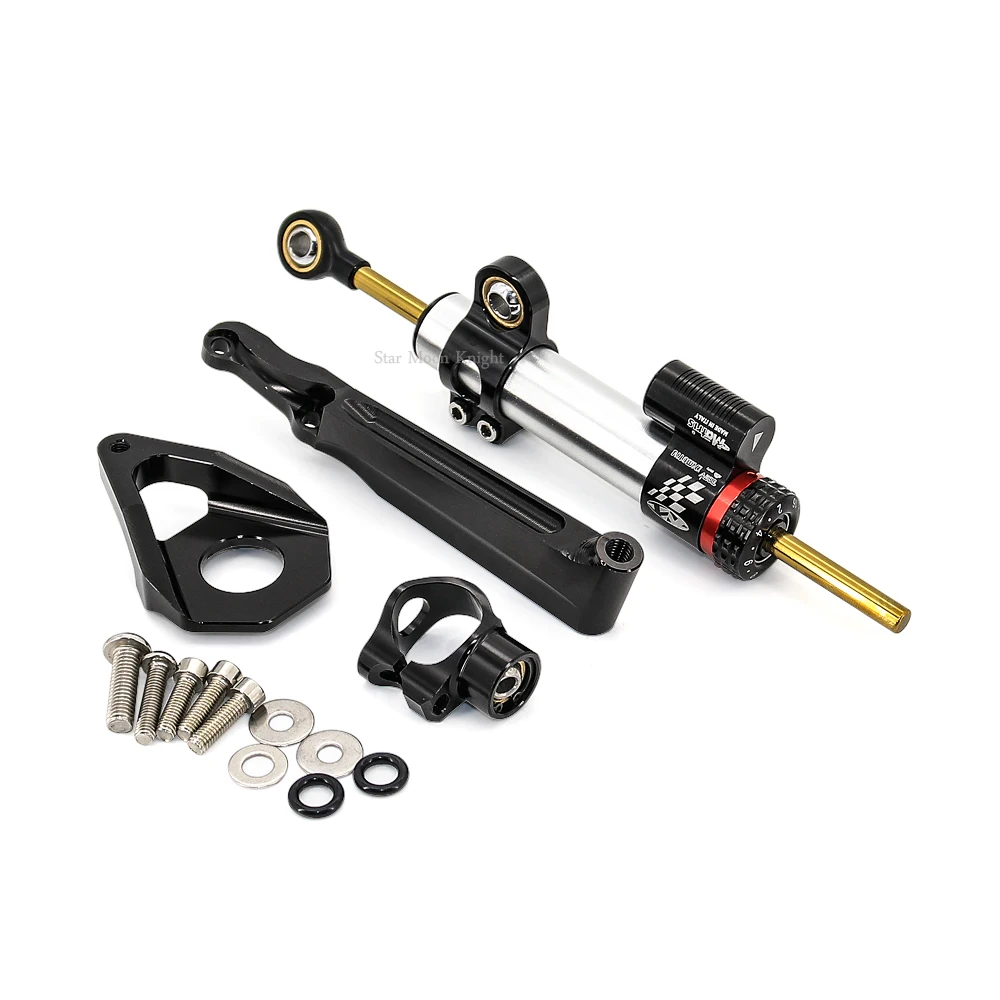 Estabilizador amortecedor de direção para motocicleta, para honda cbr600rr cbr 600 rr cbr 600rr 2005-2006, controle de segurança invertido linear + suporte