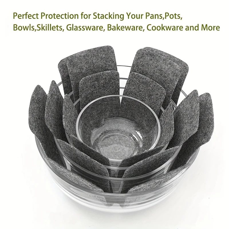 3Pcs Pot Pan Felt Protectors Divider Pads Heat Resistant Prevent Scratching Separate Mat Surfaces For Cookware Kitchen Tool