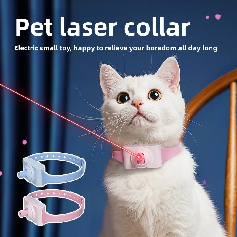 

New Laser Pet Collar Hands-Free SmartLEDLaser Cat Teaser Laser Pointer Dog Cat Toy Supplies