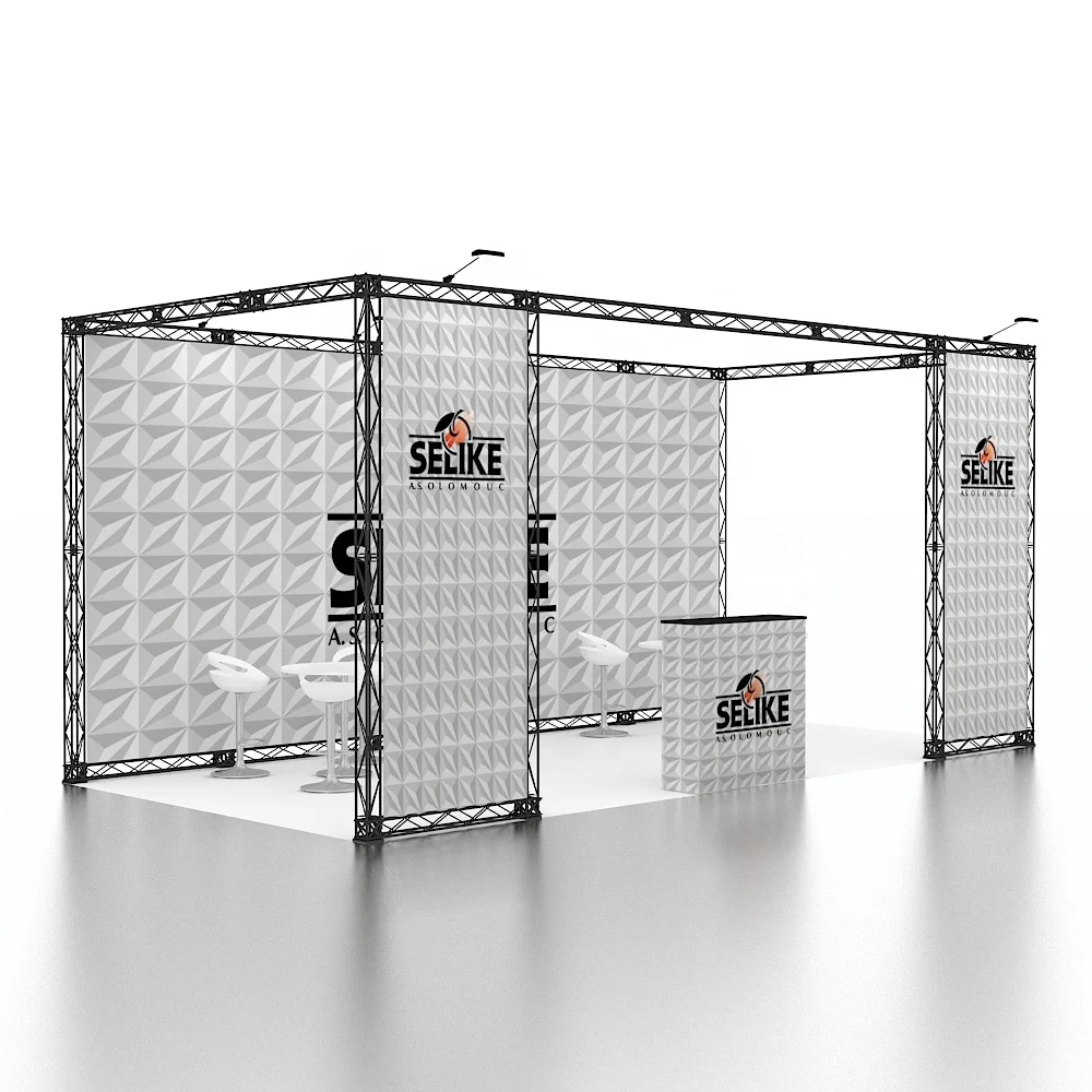 10x20 Wholesale Custom Portable Lightweight Reusable Modular Tradeshow Exhibition Promotional Truss Booth