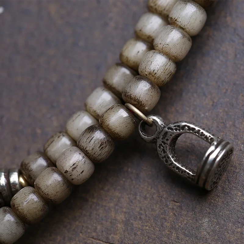 108-Piece Buddhist Prayer With Retro-Style Beads, Neck Pendant Made Of Old Copper Material, Nine-Eye Conch B