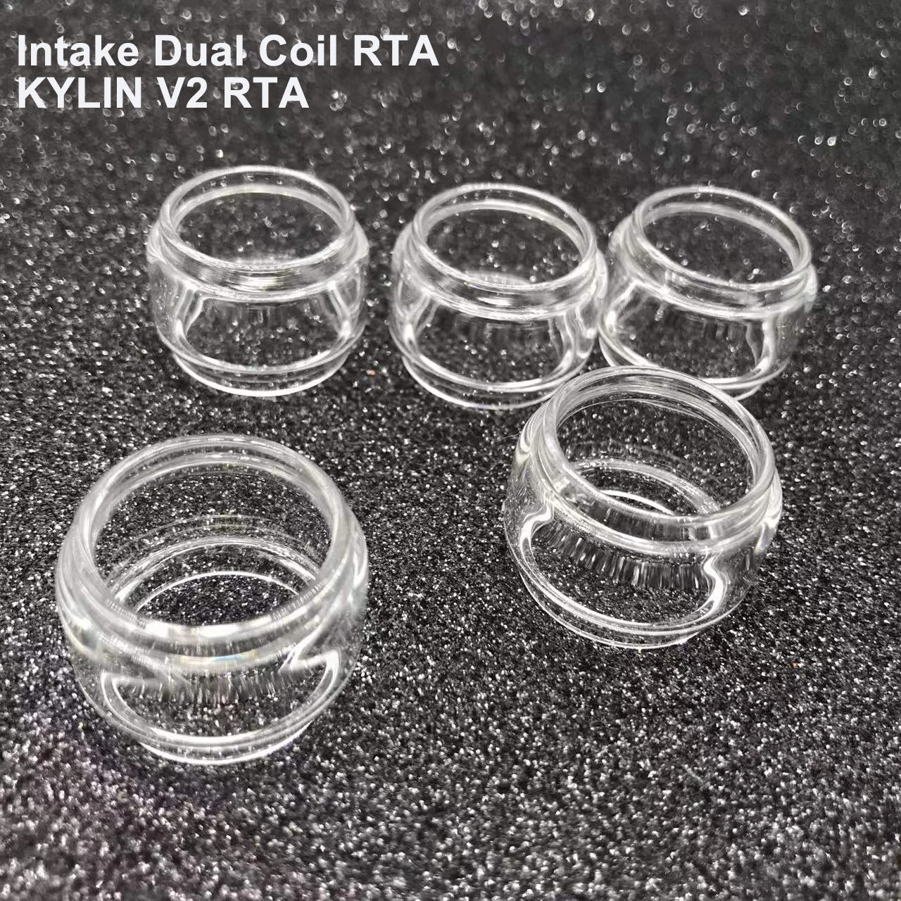 Bubble Glass Tube  Tank for Augvape Intake Dual Coil RTA Intake Single Intake Subohm MTL KYLIN V2 Replacement Glass Cup