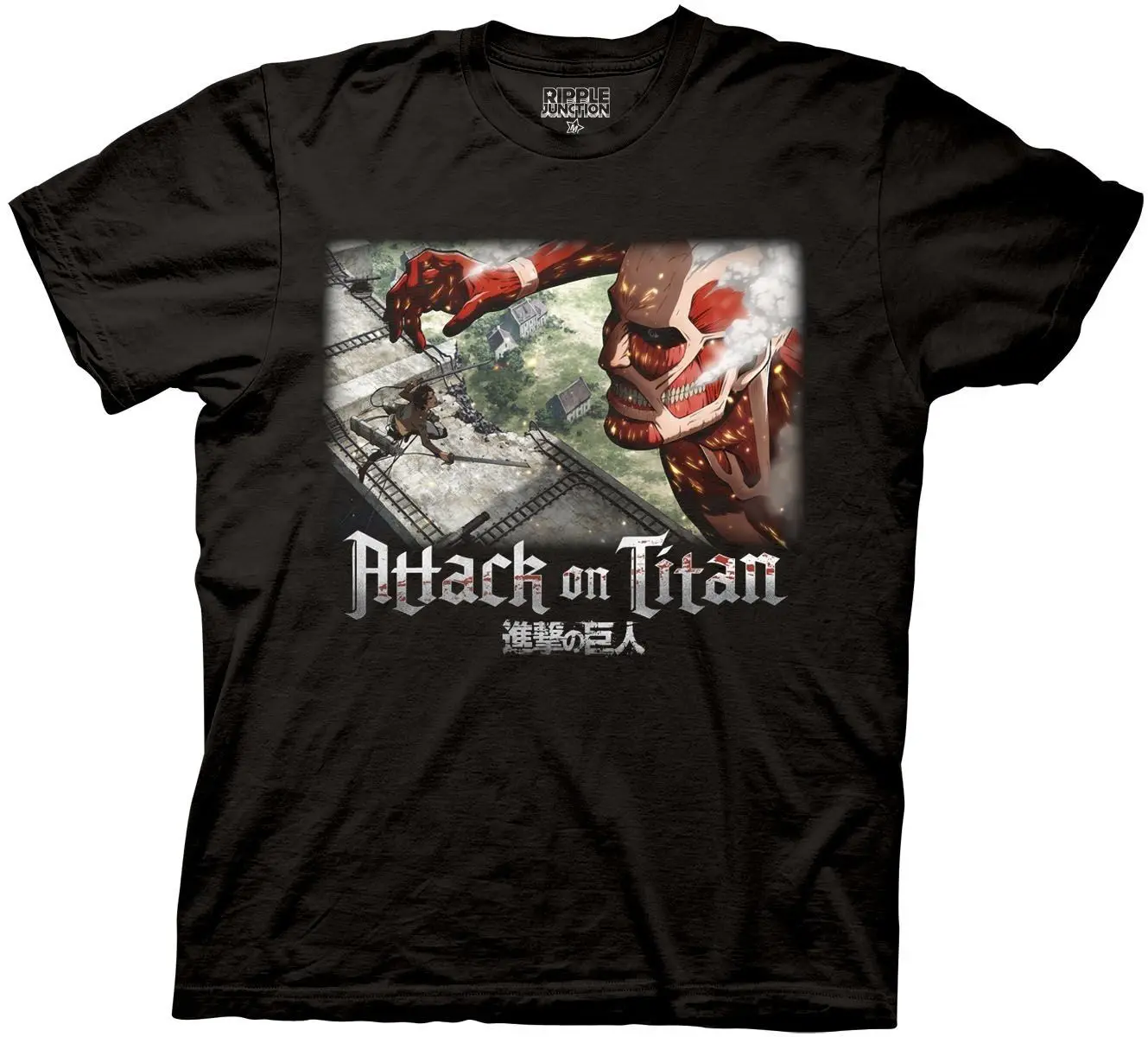 Attack On Titan Eren Vs Colossal Adult T Shirt