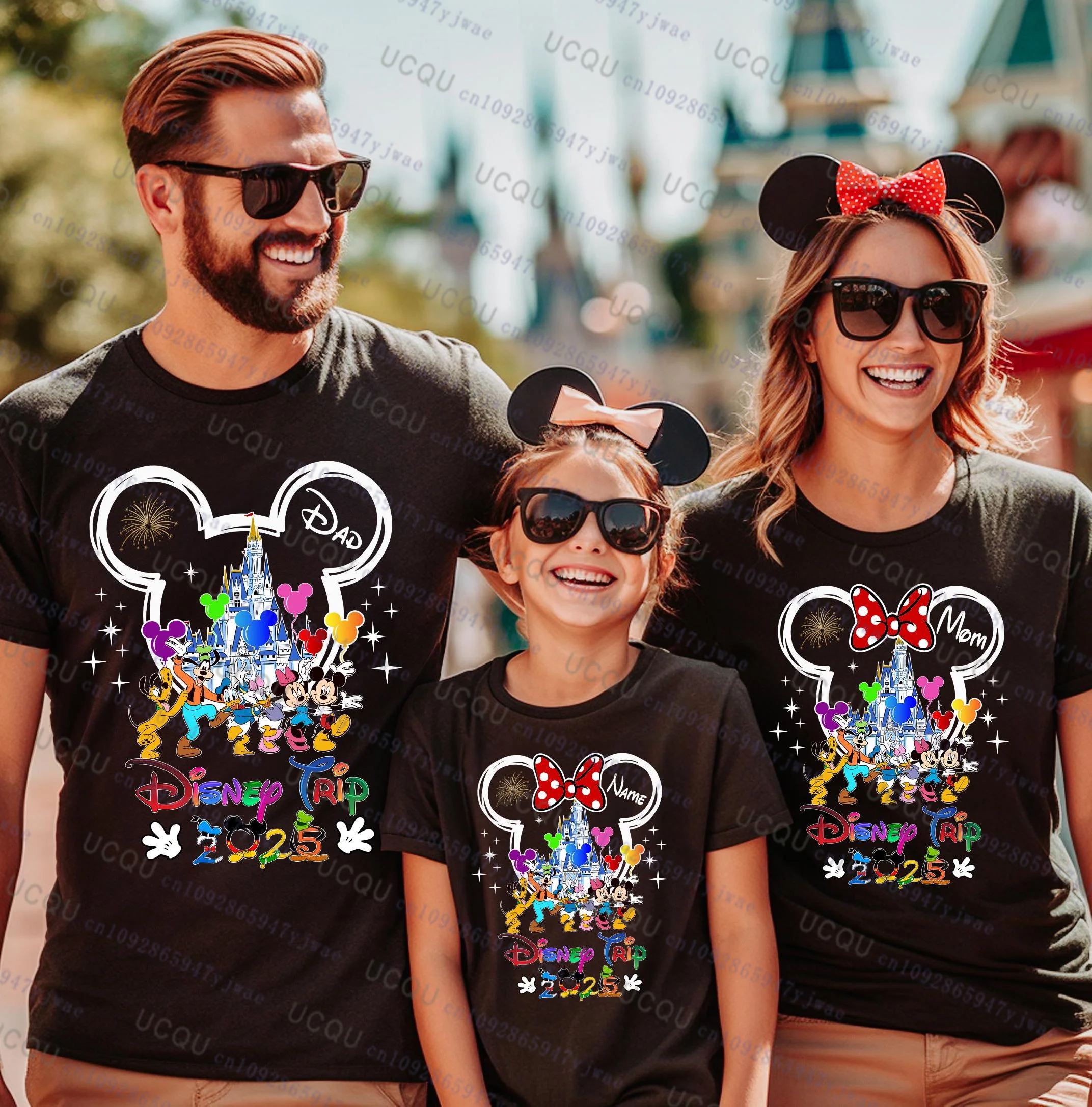 

Disney Trip Mickey And Minne Graphic Print Cotton T-shirt Summer Breathable Family Tees Clothing Harajuku Parent Child Clothing