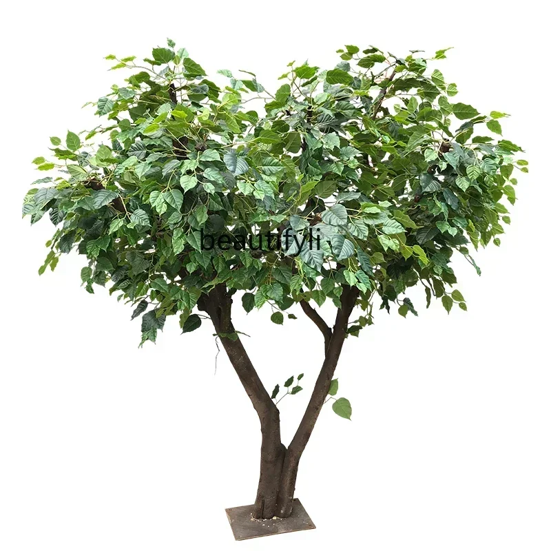 Simulation Bodhi Tree Fake Trees Large Plant Living Room Interior Floor-Standing Decorations Shaped Tree