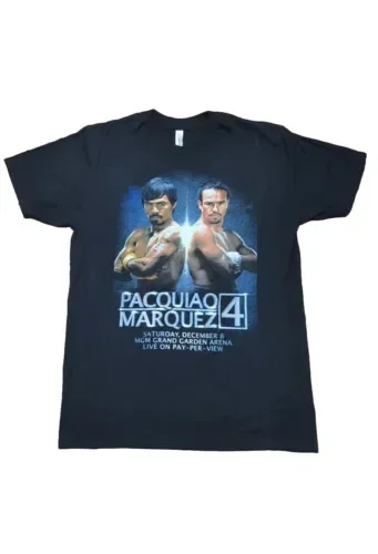 Pacquiao Vs Marquez 4 Tale Of The Tape Payperveiw Boxing T Shirt Size Medium Rare long or short sleeves