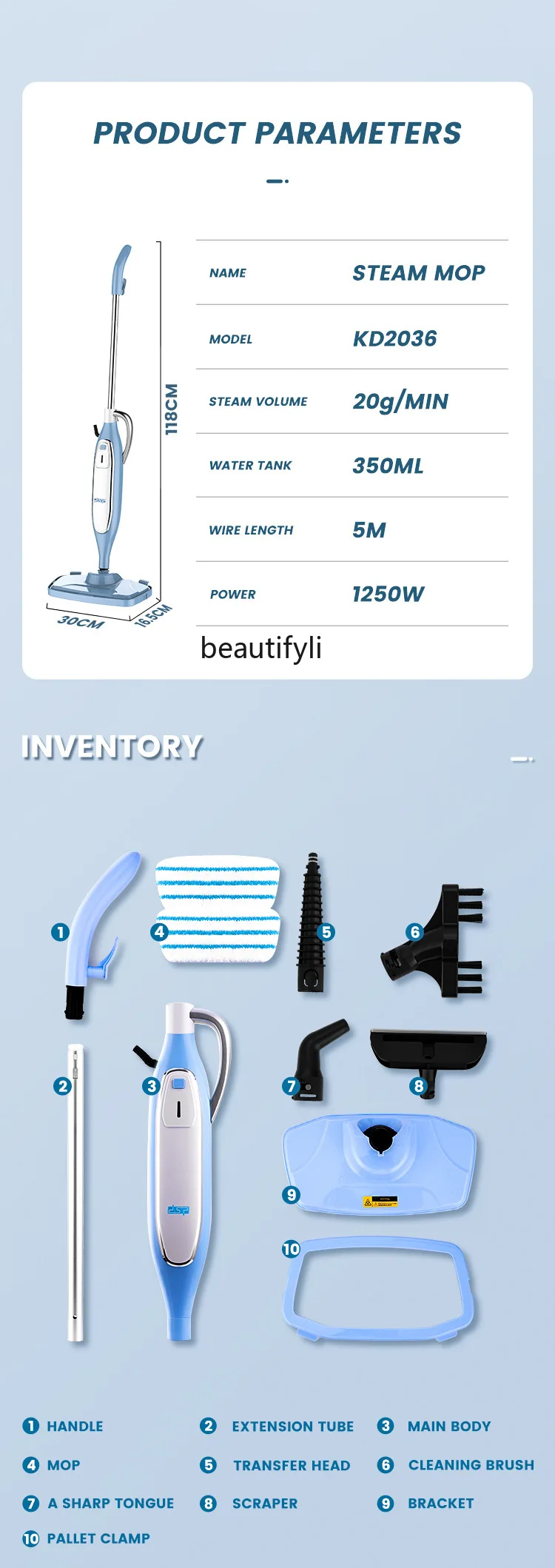 ممسحة بخارية منزلية لتنظيف درجة الحرارة العالية، ماكينة تنظيف الأرضيات الكهربائية المحمولة