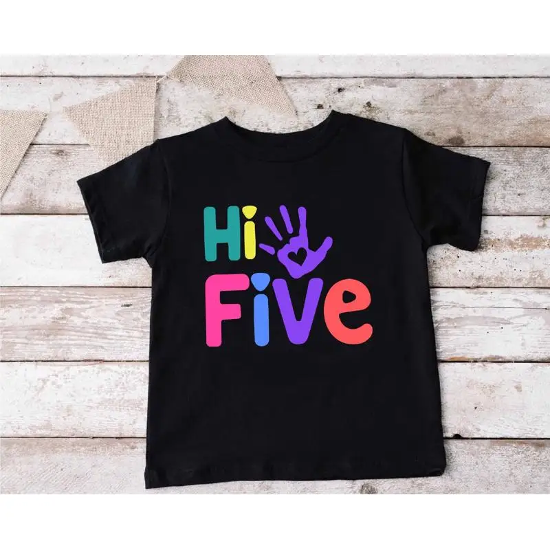 

5th Birthday Toddler T Shirt Hi Five Kids for High 5 Party Year Old Outfit