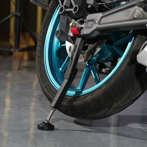 Imagen 2 del producto Soporte de rueda para herramientas de motocicletas, soporte portátil de un solo lado, soporte delantero y trasero, herramienta de reparación de neumáticos plegable, elevador