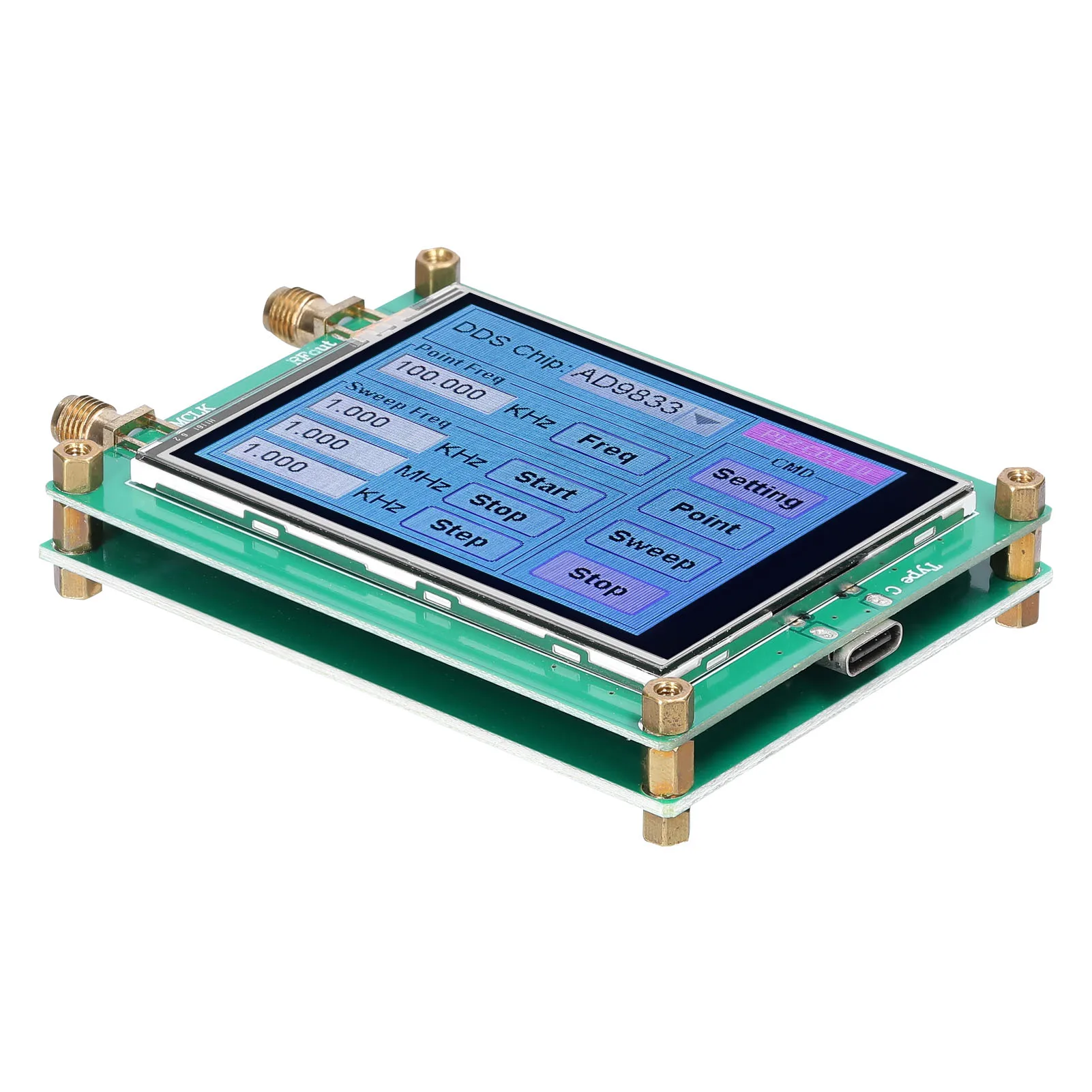 Touching Screen DDS Module Signal-Generator 10Bit Sinewave Squarewave Triangularwave Signal Generator Module