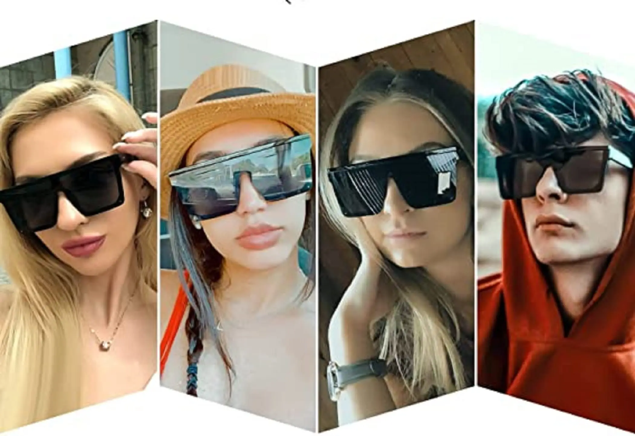 Damen Sonnenbrille übergroße Rahmen Sonnenbrille für Frauen und Männer trend ige große Fahr sonnenbrille Damen UV-Schutz – Detail 9