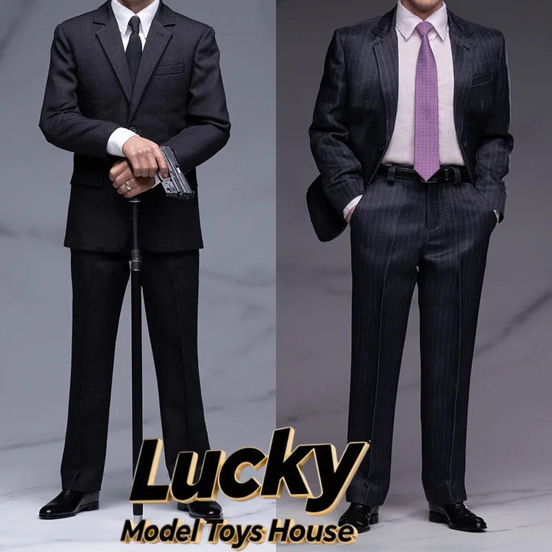 TOPO STUDIO TP024 1/6 Traje de Donnie Yen, Camisa Blanca, TP022 Traje de Baile, Zapatos de Cuero, Kit de Ropa y Accesorios para Cabeza de 12"
