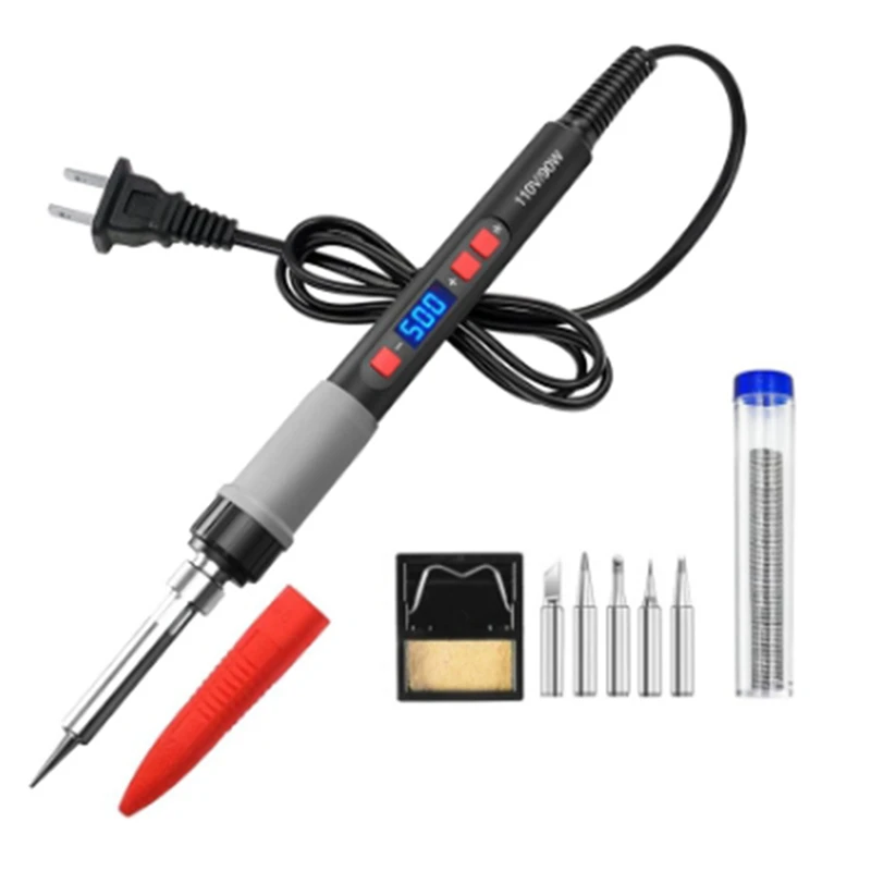 ABZY-Household Maintenance Welding Solder Pen Electric Soldering Iron Adjustable Temperature Electric Soldering Pen EU Plug