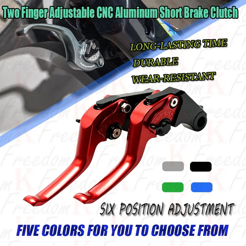 For Z900 2017‑2024 Motorcycle Two Finger Short Adjustable Brake Clutch Levers CNC Aluminum Anti‑Slip Modification Replacement Pa