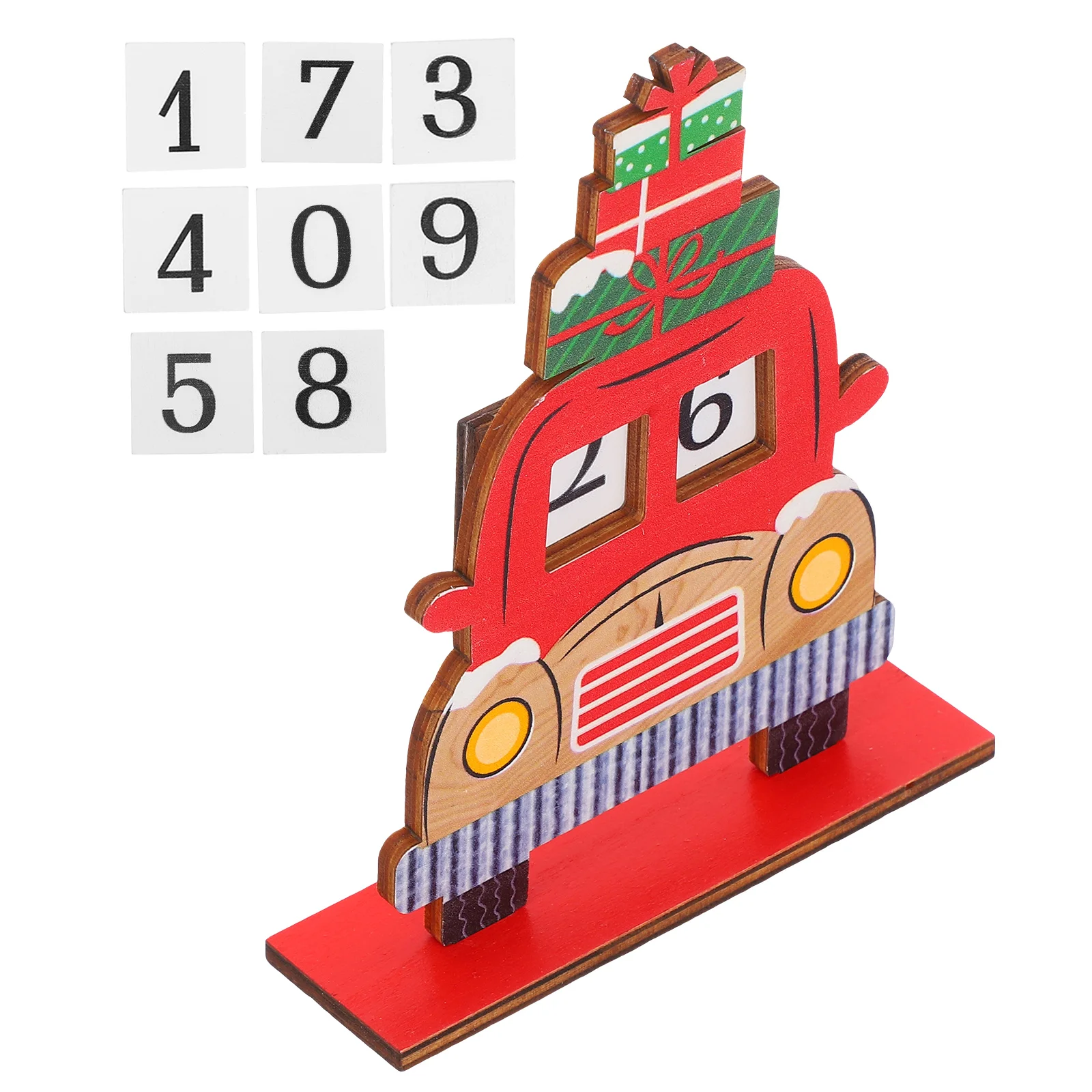 

Wooden Santa Claus Christmas Decor Vintage Style Truck Xmas Countdown Calendar Blocks Days Until Christmas Table Ornament