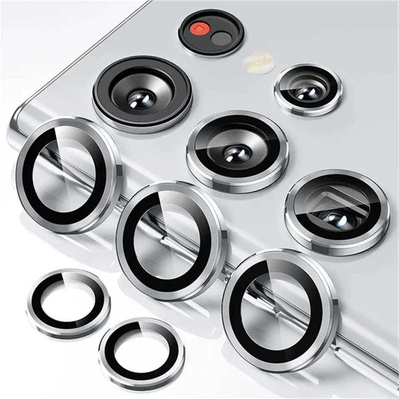 Camera Lens Screen Protector For Samsung Galaxy S24 Ultra S23 Plus S24FE S23FE Matel Ring 9H Tempered Glass Lens Protect Cover