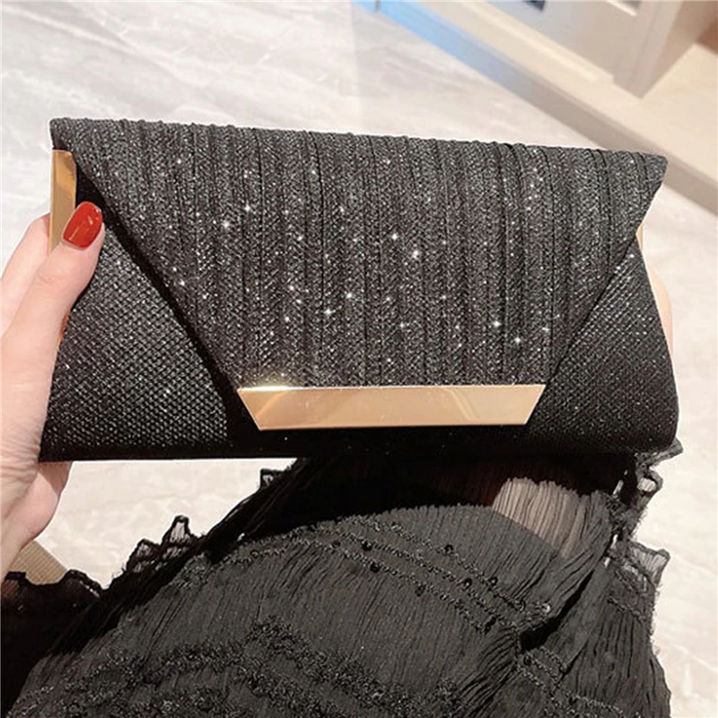 

Women Elegant Evening Clutch - Glitter Party Banquet Wedding Purse Cocktail Chain Shoulder Bag Ladies