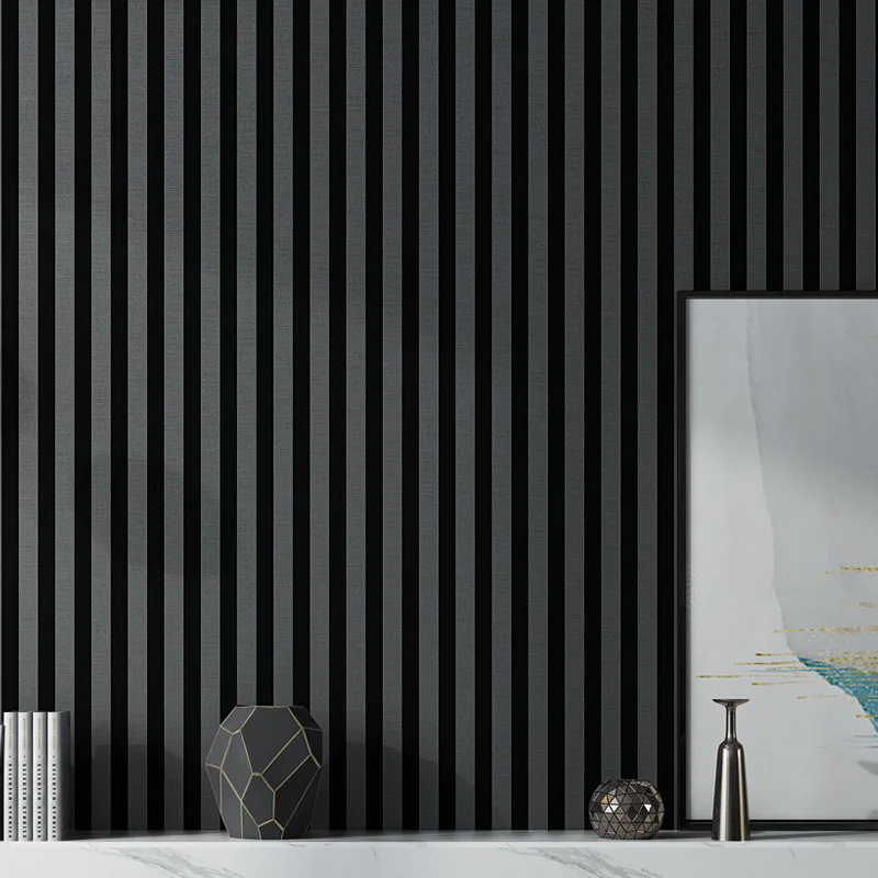 Modern Minimalist Striped Wallpaper 3d Embossed Texture Wall Paper Luxury Stripe Wall Mural for Hotel Cafe Apartment Decoration
