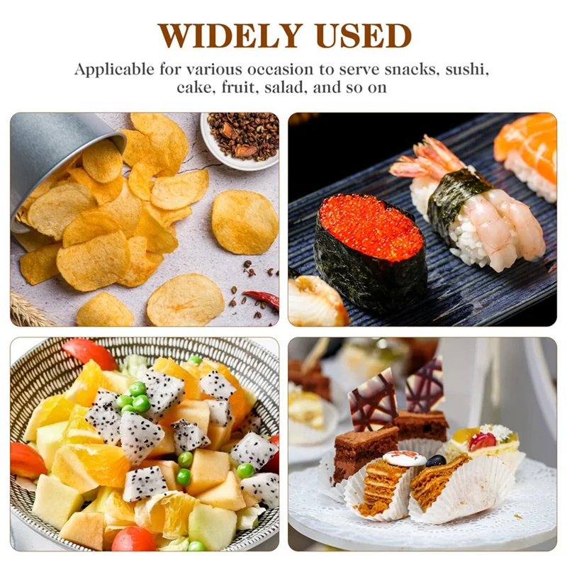 150PCS Disposable Sushi Boats Appetizer Plates Wood Appetizer Plates Wooden Food Trays Sushi And Sashimi Party Kits