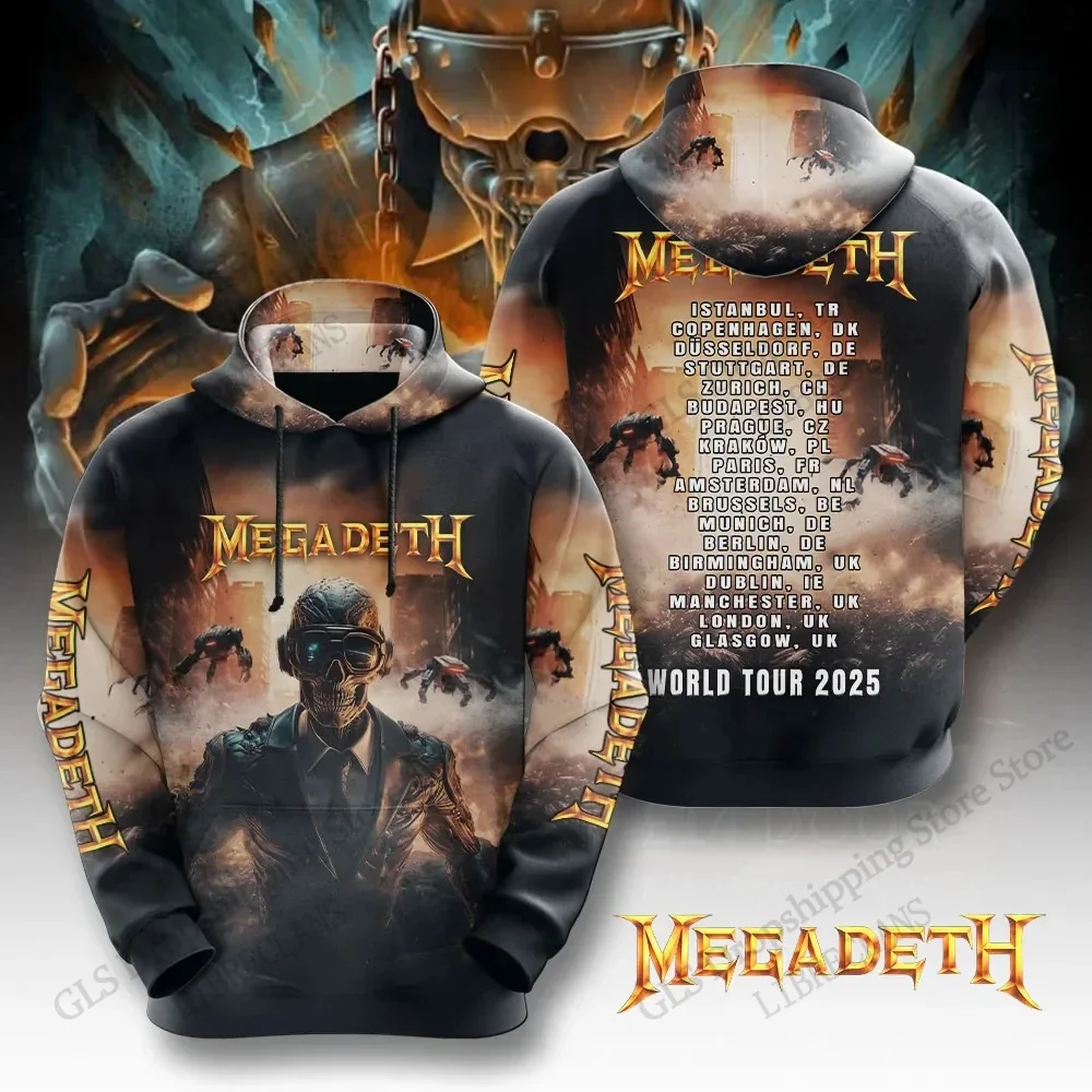 Unisex-Hoodie in hoher Qualität mit 3D-Design – im Retro-Stil der Rockband Megadeth – ein trendiges Sweatshirt für Herbst/Winter, ideal für Teenager. – Detail 4