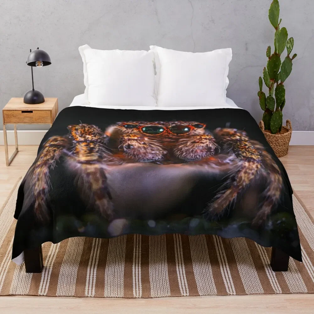 Jumping Spider Throw Blanket Shaggy For Decorative Sofa Blankets