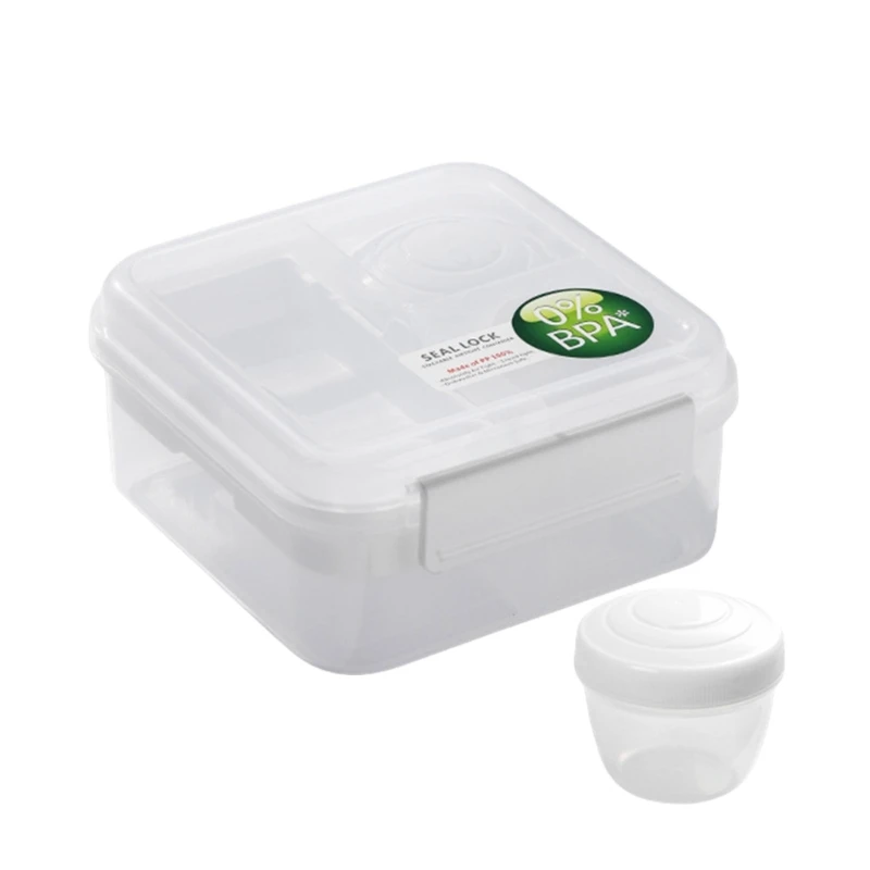 

Carriers with Separate Compartment Modern 2 Layer Lunch box Case with Secure Lid for Daily Meals and Picnics