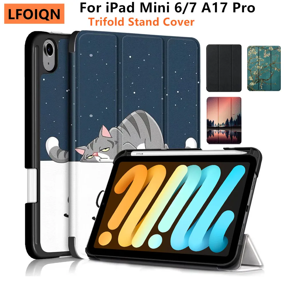 LFOIQN Für iPad Mini A17 Pro Hülle Mini 7 Magnetischer Klappständer Hartschalen-Rückseite für iPad Mini 6 7 6. 7. Generation 8,3" Hülle