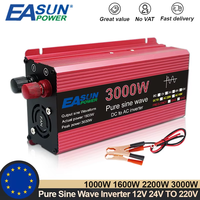 1000W 1600W 2000W 3000W Pure Sine Wave Inverter 12V 24V 50HZ Power Converter Solar DC 12V To AC 220V Inverter Transformer LED