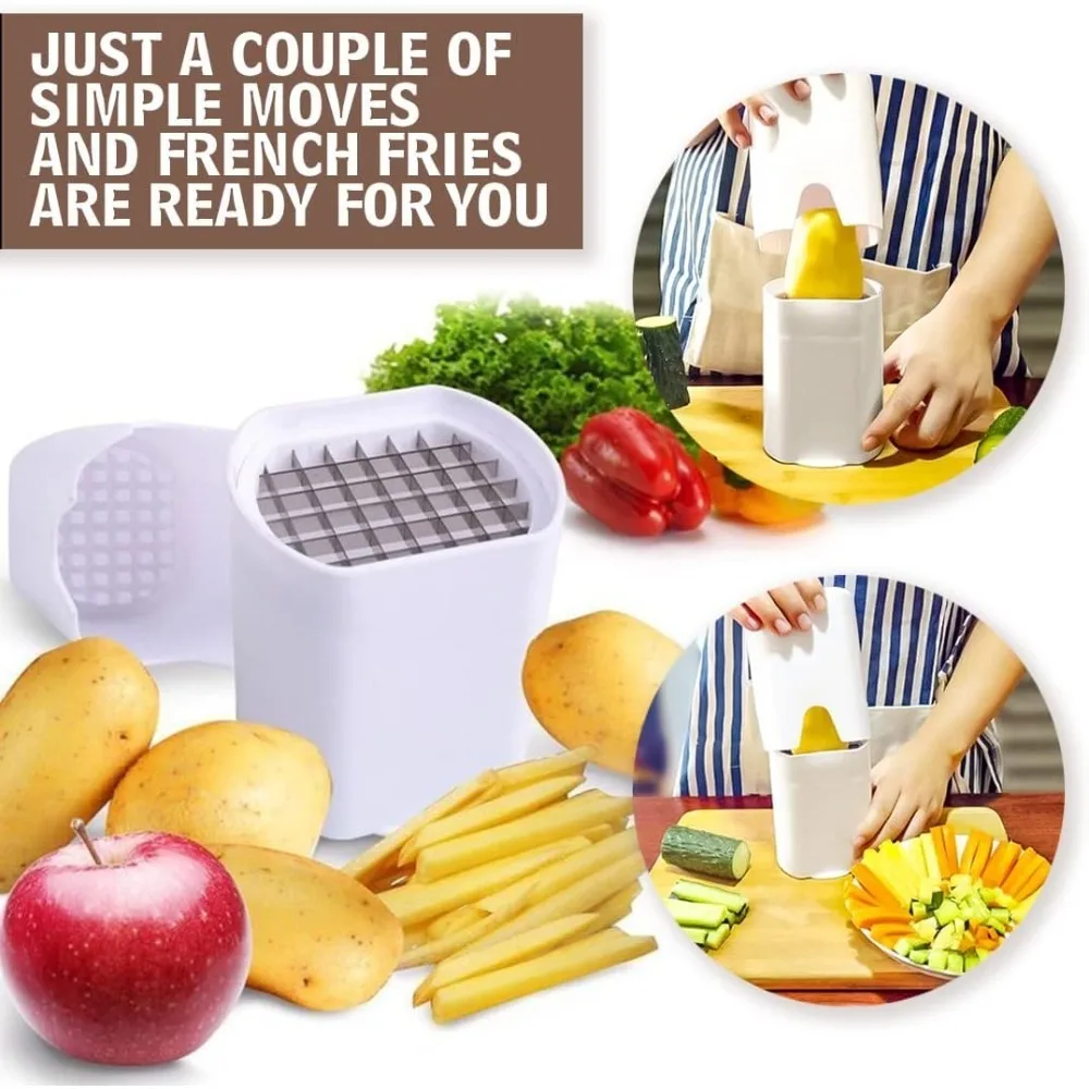 

E5 French Fries Potato Dicer Natural Fast Slicer Vegetable Dicer Chopper Vegetable Slicer French Fries Cutter Kitchen BBQ Tool