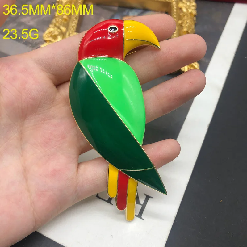 European and American colored enamel parrot brooch