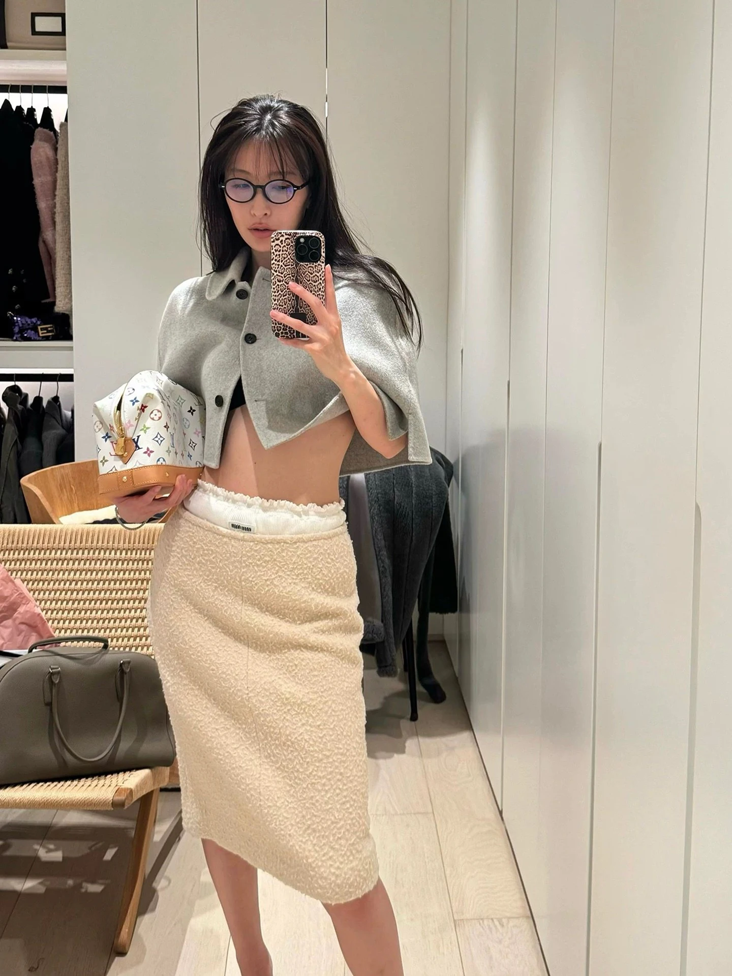 

SapphireStreet Early Spring High Quali Camere Wool awl Ele Light ey eepskin ort Coat for Women Commute Sle