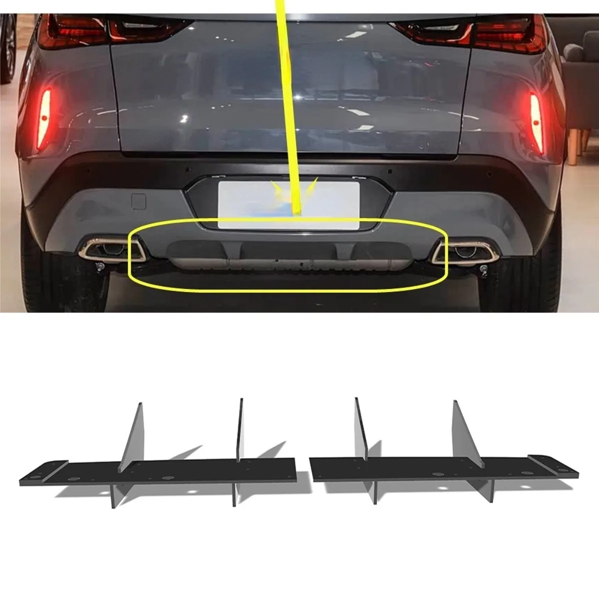 

For Infiniti QX55 2021-2024 Car Rear Bumper Spoiler Lip Diffuser Modification Part Bumper Guard Protector Cover Car Accessories