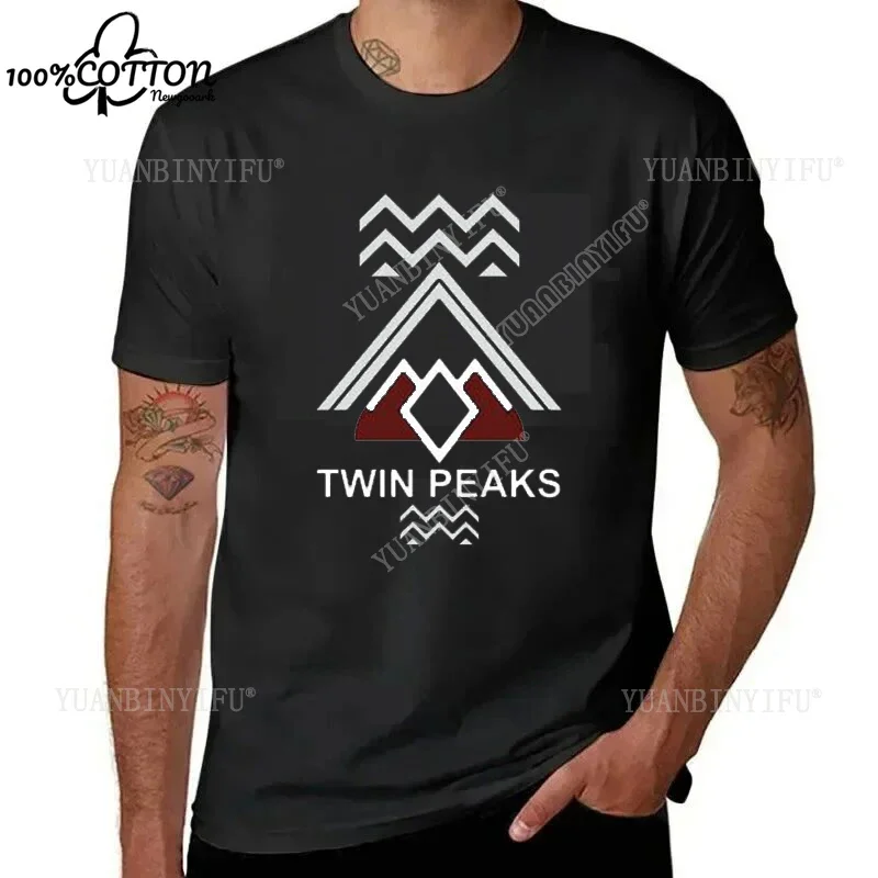 

Новый стиль, повседневная классическая хлопковая футболка с принтом TWIN PEAKS, топ унисекс, с короткими рукавами, с круглым вырезом, уличная одежда, S-6XL
